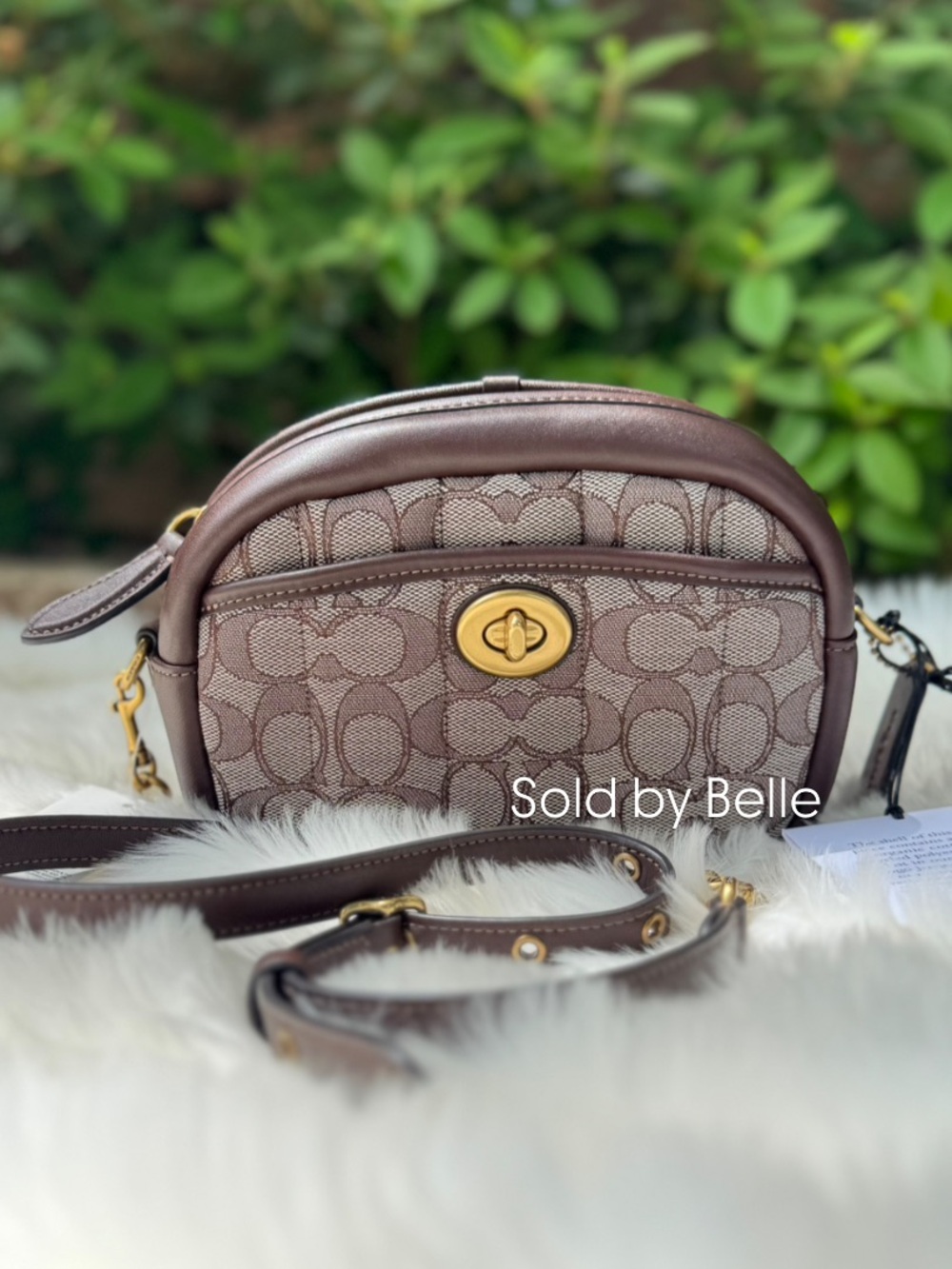 NWT Coach Camera Bag In Signature Jacquard With Quilting Purse